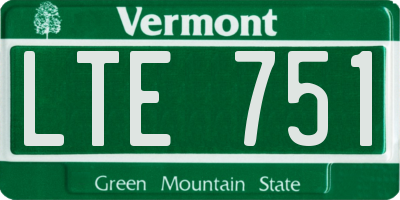 VT license plate LTE751