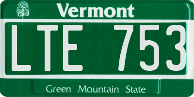 VT license plate LTE753