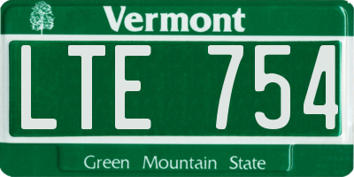 VT license plate LTE754