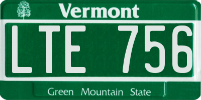 VT license plate LTE756