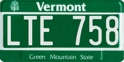 VT license plate LTE758
