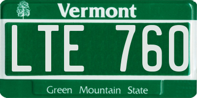 VT license plate LTE760