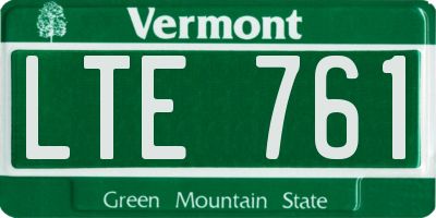 VT license plate LTE761