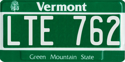 VT license plate LTE762