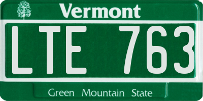 VT license plate LTE763