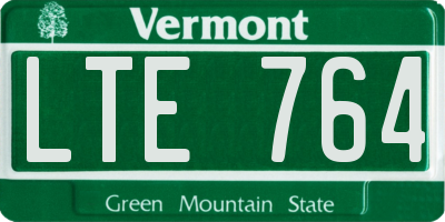 VT license plate LTE764