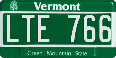 VT license plate LTE766