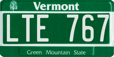 VT license plate LTE767