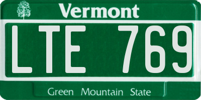 VT license plate LTE769