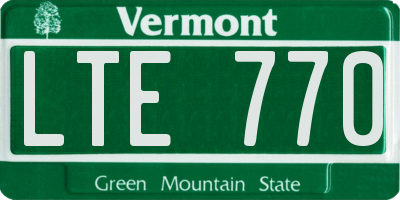 VT license plate LTE770