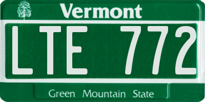 VT license plate LTE772