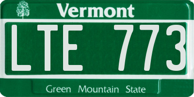 VT license plate LTE773