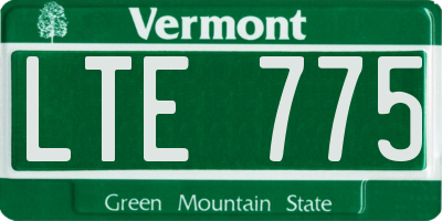 VT license plate LTE775