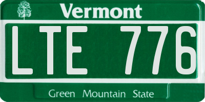 VT license plate LTE776