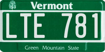 VT license plate LTE781