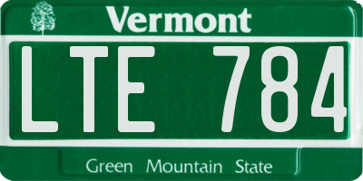 VT license plate LTE784