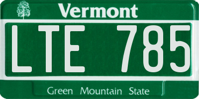 VT license plate LTE785