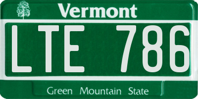 VT license plate LTE786