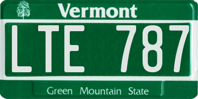VT license plate LTE787