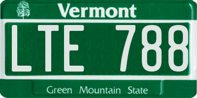 VT license plate LTE788