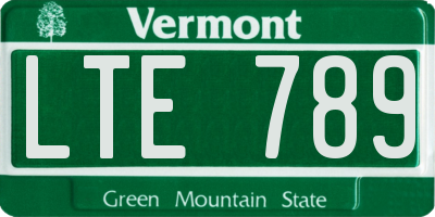 VT license plate LTE789