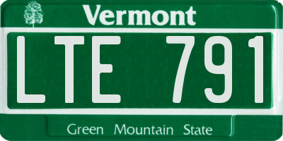 VT license plate LTE791