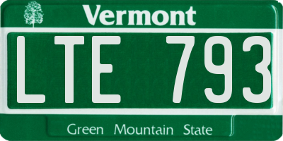 VT license plate LTE793