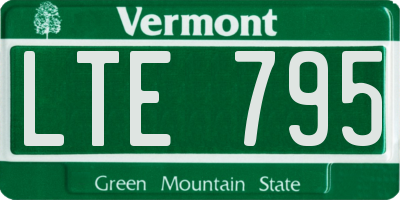VT license plate LTE795