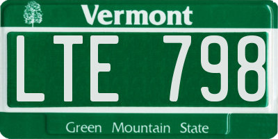 VT license plate LTE798