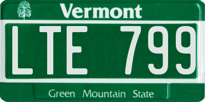 VT license plate LTE799