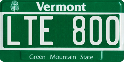 VT license plate LTE800