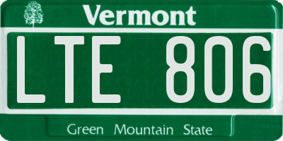 VT license plate LTE806