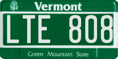 VT license plate LTE808