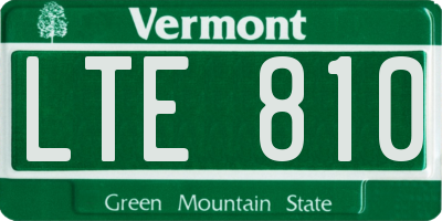 VT license plate LTE810