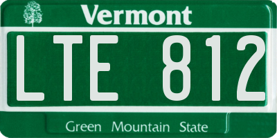 VT license plate LTE812