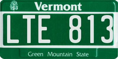 VT license plate LTE813