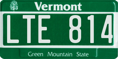 VT license plate LTE814