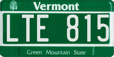 VT license plate LTE815