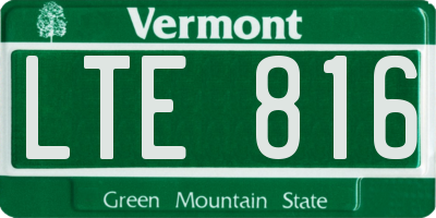VT license plate LTE816