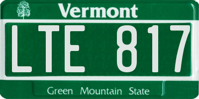 VT license plate LTE817
