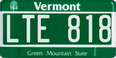 VT license plate LTE818