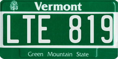 VT license plate LTE819