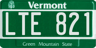VT license plate LTE821