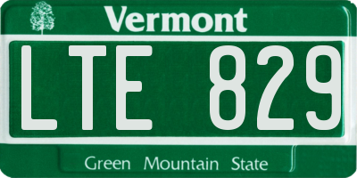 VT license plate LTE829
