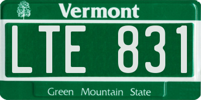 VT license plate LTE831