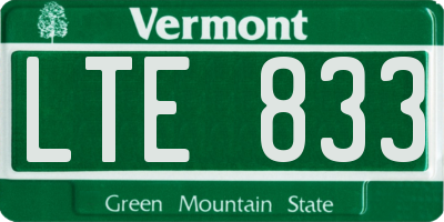 VT license plate LTE833