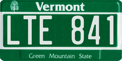 VT license plate LTE841