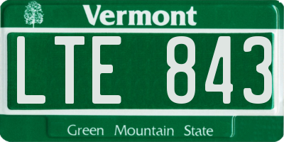 VT license plate LTE843