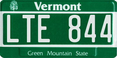 VT license plate LTE844