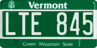 VT license plate LTE845